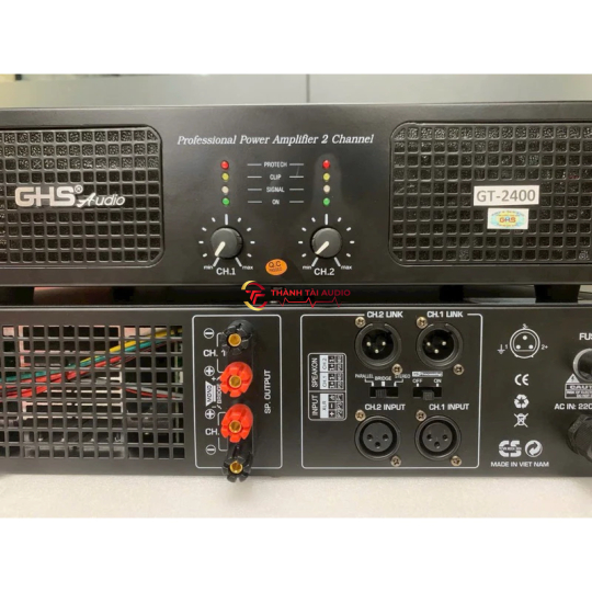 Đẩy 2 kênh GHS GT-2400 24 sò, 600w, nguồn tăng phô xuyến